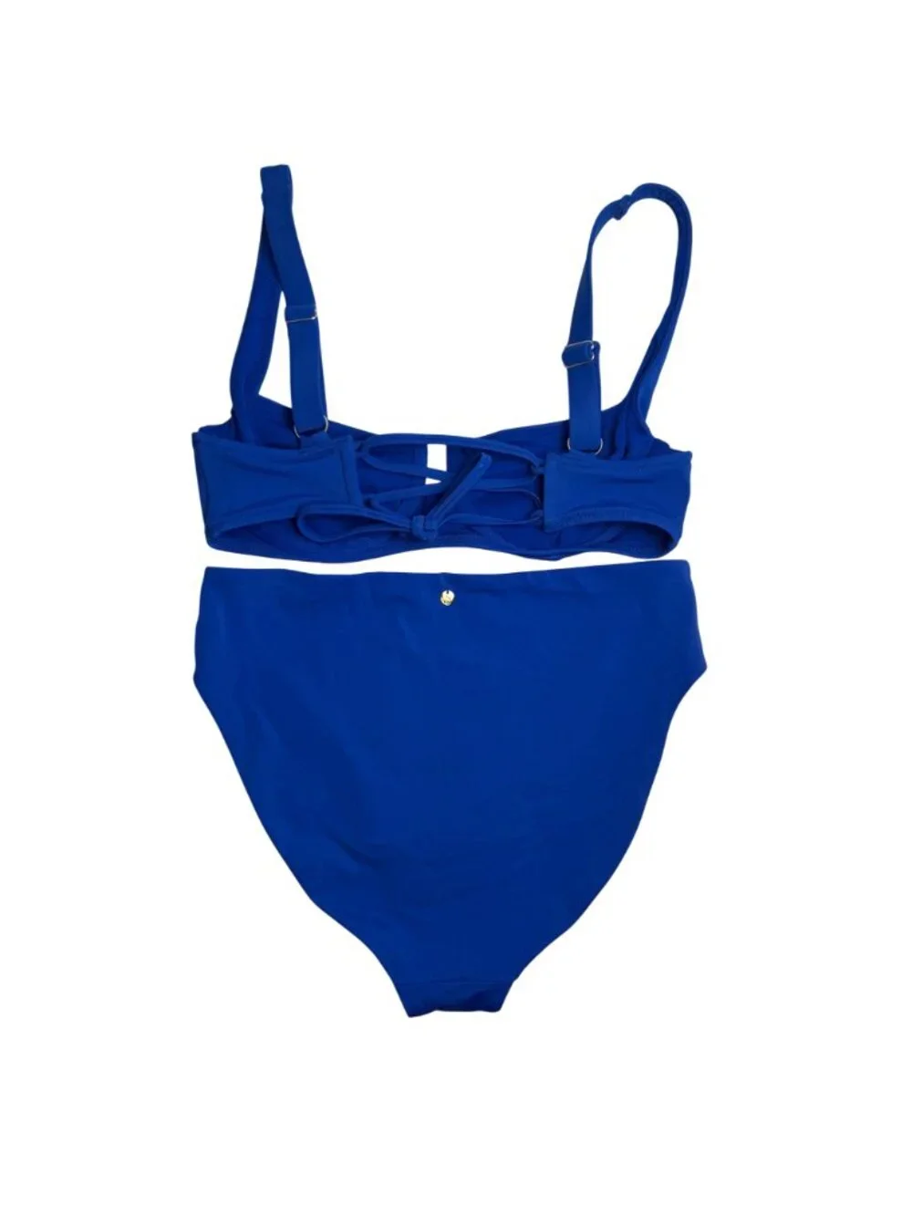 Victoria's Secret Swim Bikini Cobalt Blue Set Small Bottoms 32D Underwire Top